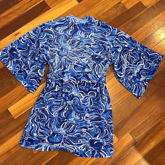 🌸 Lilly Pulitzer Elaine Velour Robe in Prosecco Pink Lilac You A Lot XXS/XS - Picture 10 of 11